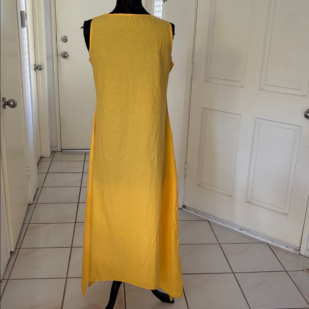 Yellow Sleeveless Asymmetrical Dress Size M/L - Picture 7 of 7